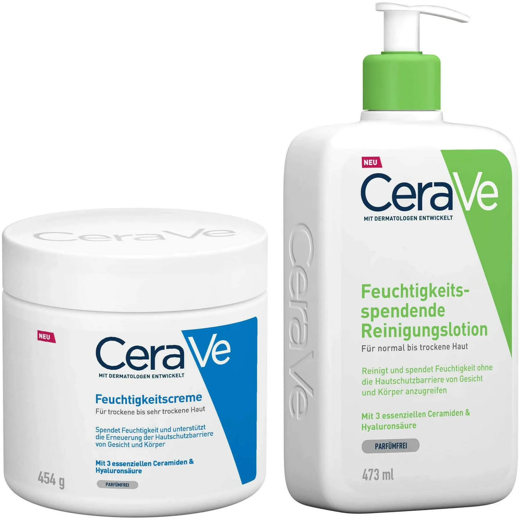 CeraVe Feuchtigkeitscreme 454 g + Feuchtigkeitsspendende Reinigunglsotion 473 ml - Feuchtigkeitsspendend & Reinigend