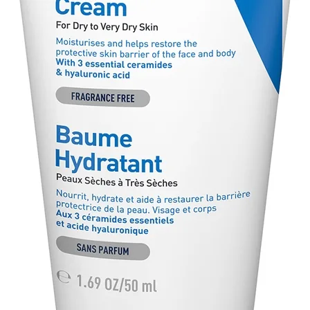 CeraVe Moisturizers kosteuttava voide kasvoille ja vartalolle kuivalle ja erittäin kuivalle iholle 50 ml