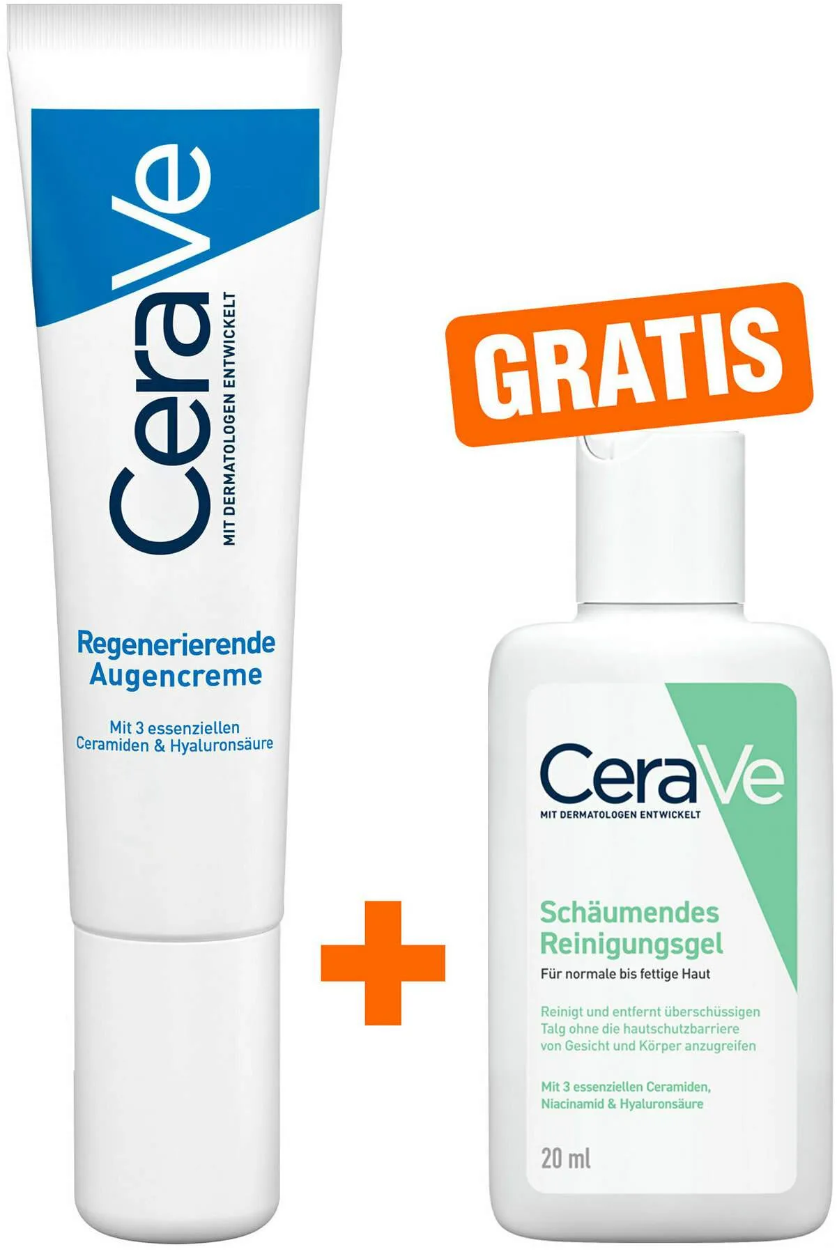 CeraVe regenerierende Augencreme 14 ml + gratis schäumendes Reinigungsgel 20 ml - Augenpflege