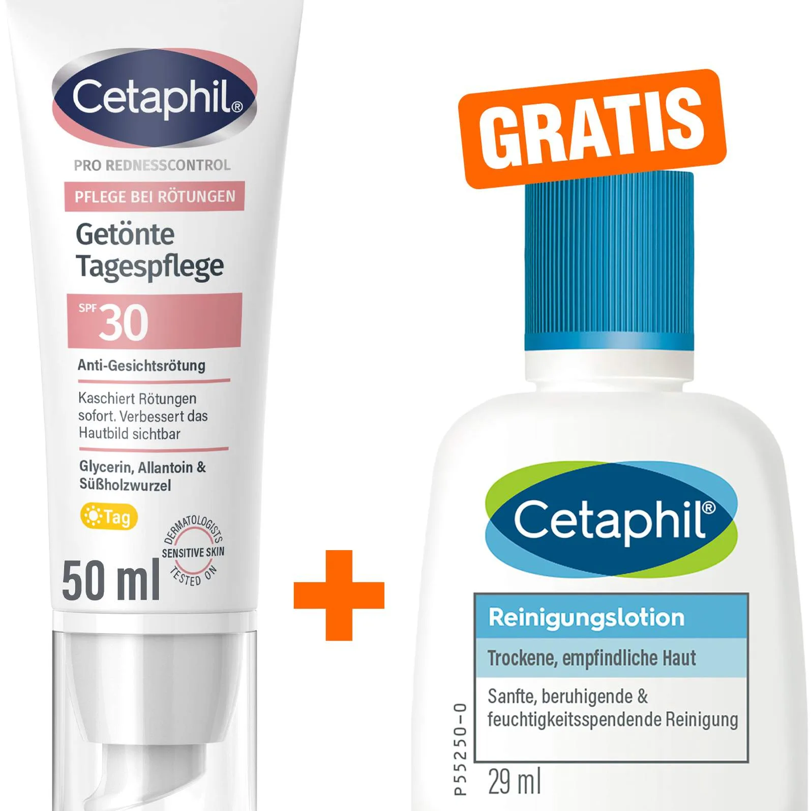 Cetaphil RednessControl getönte Tagespflege SPF30 50 ml Creme + gratis Cetaphil Reinigungslotion 29 ml - Tagespflege