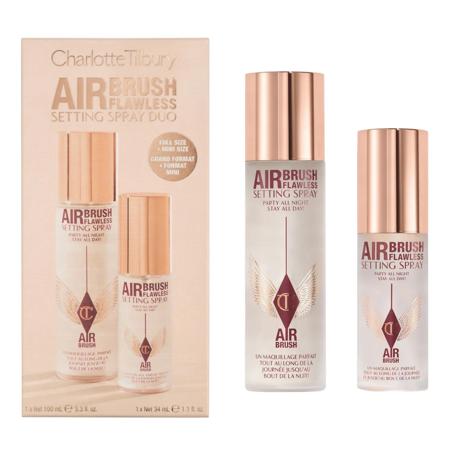 Charlotte Tilbury - Airbrush Flawless Setting Spray Duo - Fiskeringsspray-duo - Airbrush Flawless Setting Spray Duo - For Women