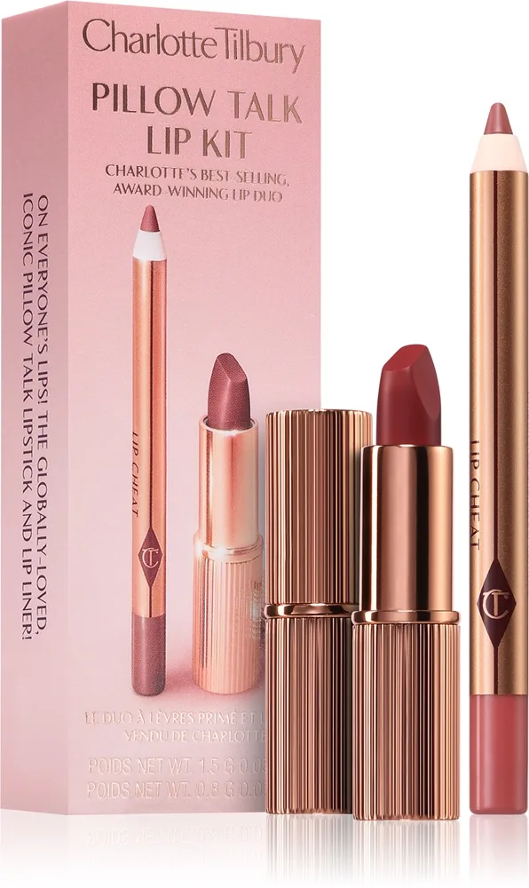 Charlotte Tilbury Pillow Talk Lip Kit huulipuna ja huultenrajauskynä mini sävy Medium