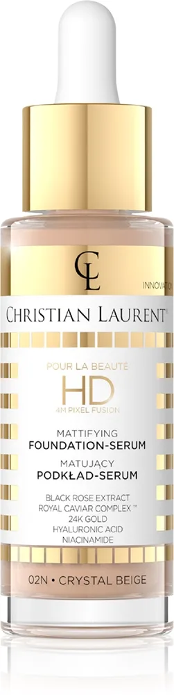 Christian Laurent Pour La Beauté HD 4M Pixel Fusion kirkastava pohjustusseerumi kasvoille sävy 02 Crystal Beige 32 ml