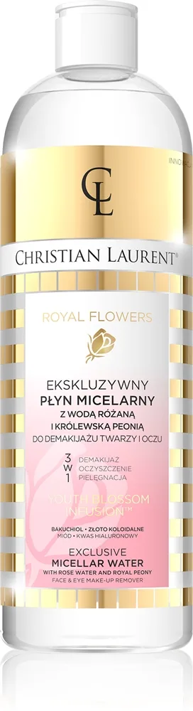 Christian Laurent Royal Flowers Rensende og makeup fjernende micellært vand 3-i-1 500 ml