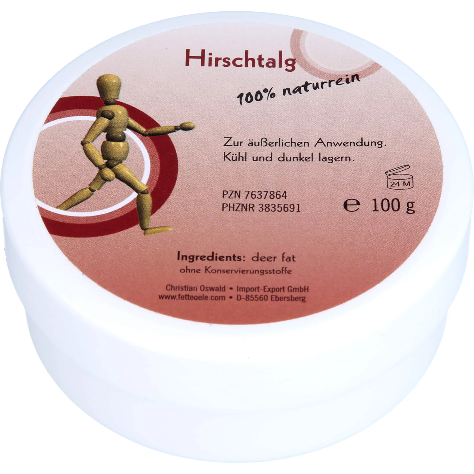 Hirschtalg 100% Naturrein 100 g - Hirschtalg