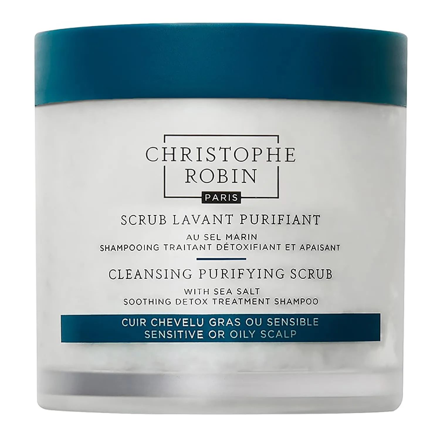 Christophe Robin Cleansing Purifying Scrub with Sea Salt Rensende shampoo med exfolierende effekt 250 ml