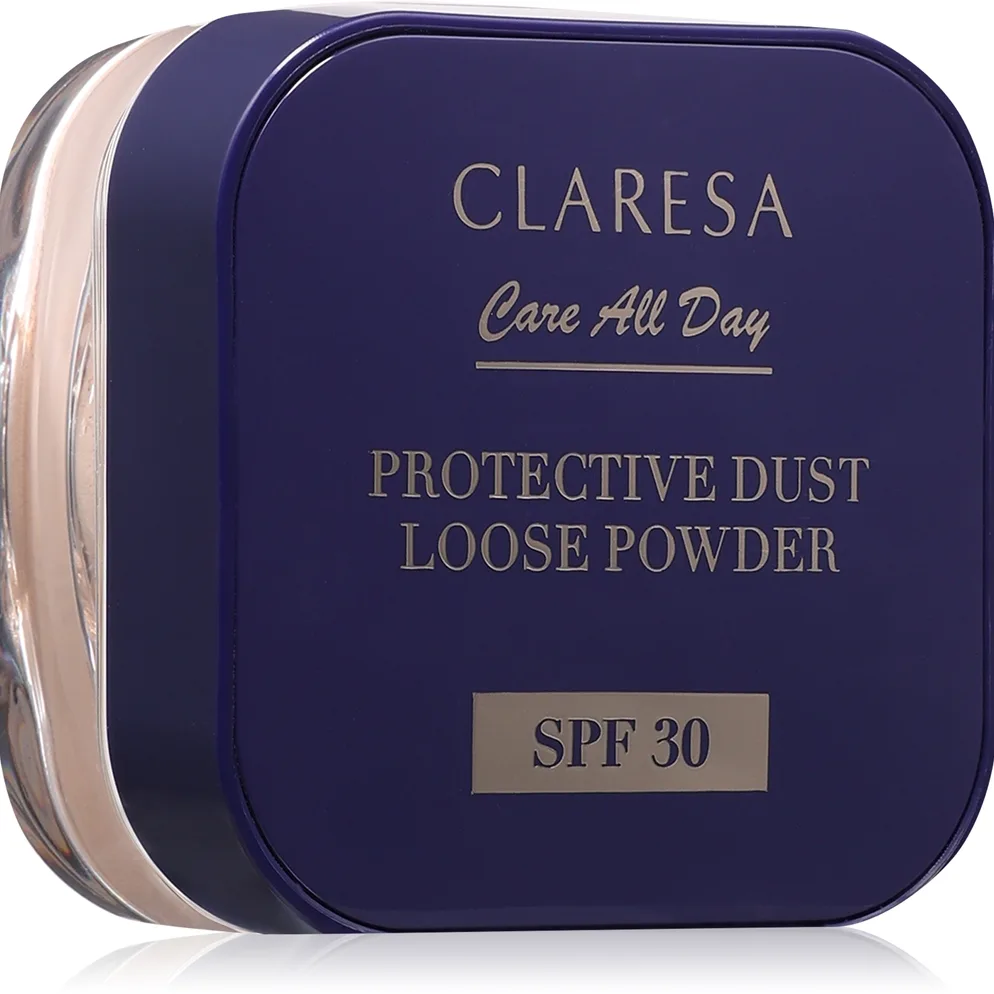Claresa Care All Day Protective Dust Loose Powder løst fikserende pudder SPF 30 Skygge Universal 5 g