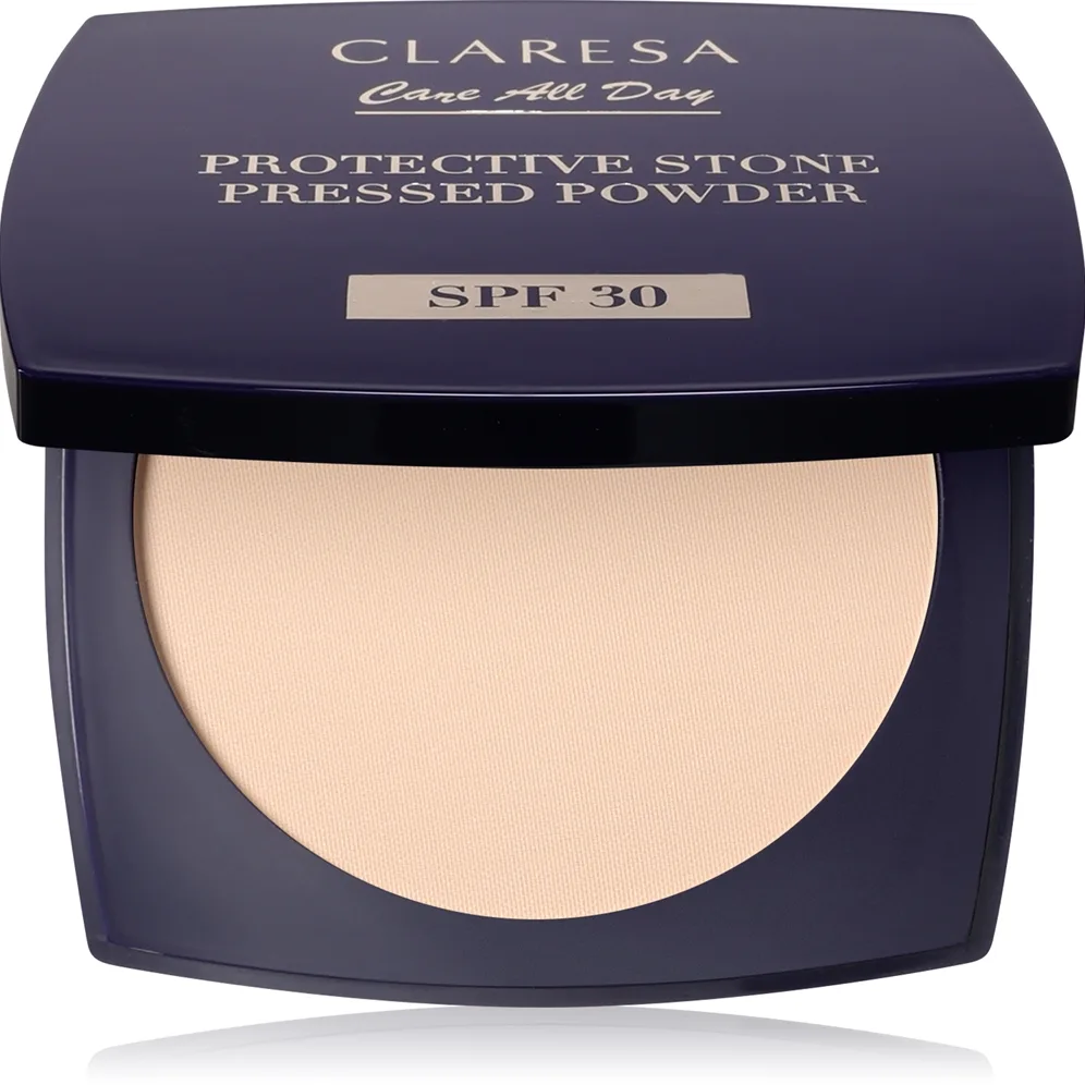 Claresa Care All Day Protective Stone Pressed Powder Fikseringspulver SPF 30 Skygge Universal 10 g
