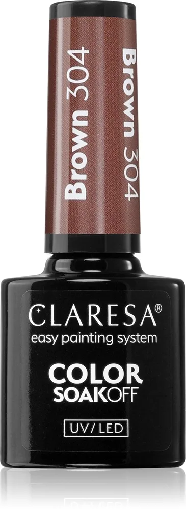 Claresa SoakOff UV/LED Color Brown Gel neglelak Skygge 304 5 g