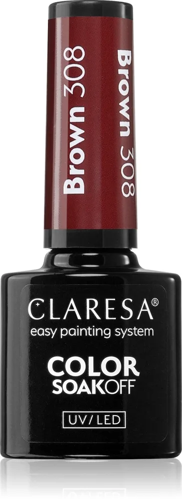 Claresa SoakOff UV/LED Color Brown Gel neglelak Skygge 308 5 g
