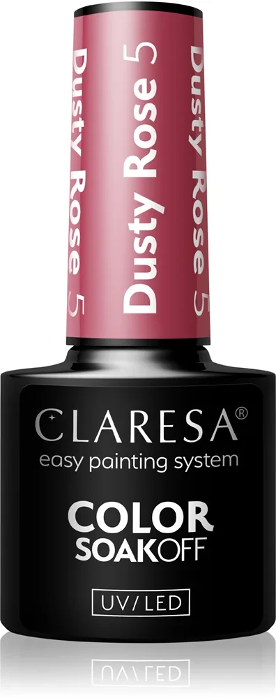 Claresa SoakOff UV/LED Color Dusty Rose Gel neglelak Skygge 5 5 g