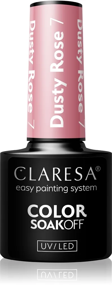 Claresa SoakOff UV/LED Color Dusty Rose Gel neglelak Skygge 7 5 g