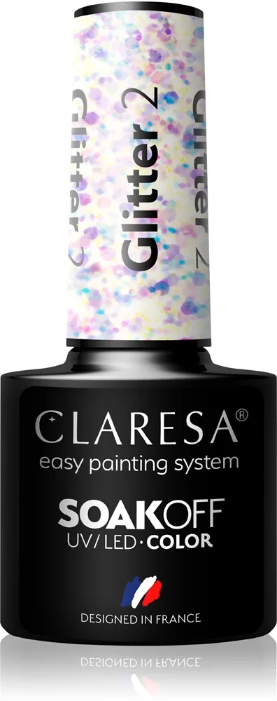 Claresa SoakOff UV/LED Color Glitter Gel neglelak Skygge 2 5 g