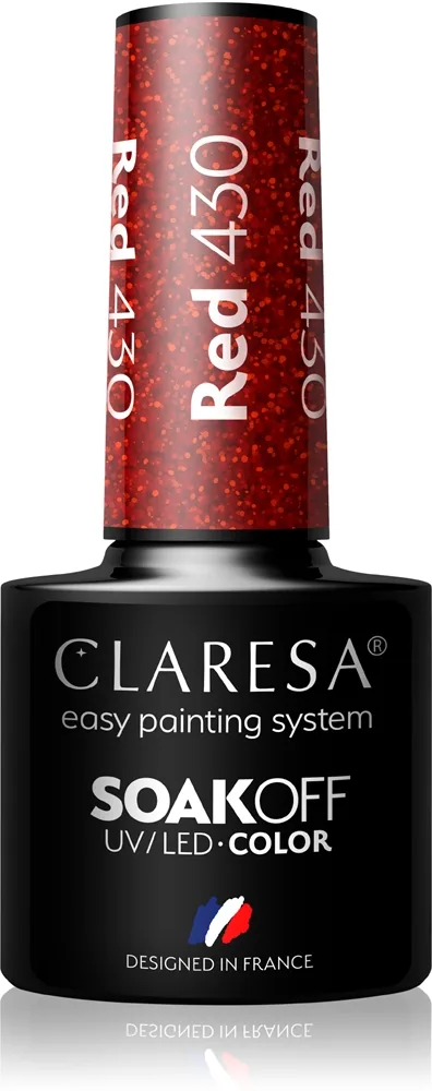 Claresa SoakOff UV/LED Color Rainbow Explosion Gel neglelak Skygge Red 430 5 g