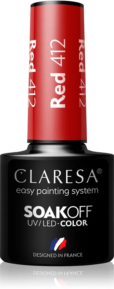 Claresa SoakOff UV/LED Color River Gel neglelak Skygge Red 412 5 g