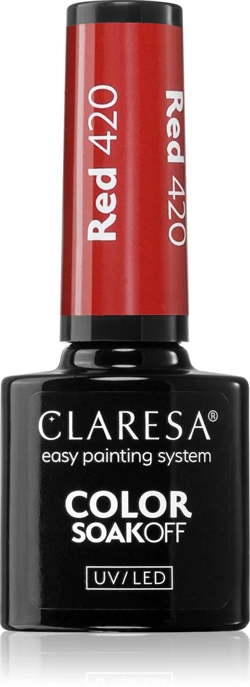 Claresa SoakOff UV/LED Color River Gel neglelak Skygge Red 420 5 g