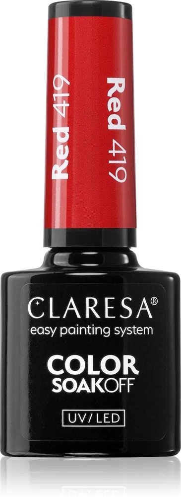 Claresa SoakOff UV/LED Color Warm Feelings Gel neglelak Skygge Red 419 5 g