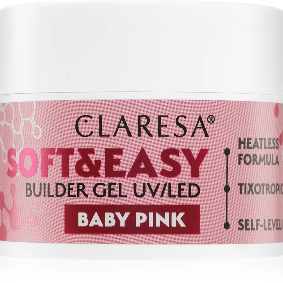 Claresa Soft&Easy Builder Gel pohjustusgeeli kynsiin sävy Baby Pink 12 g