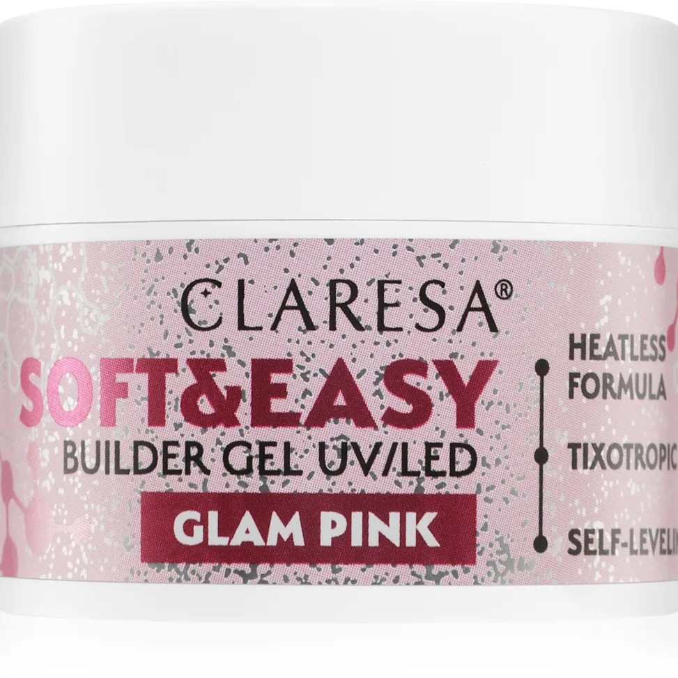 Claresa Soft&Easy Builder Gel pohjustusgeeli kynsiin sävy Glam Pink 12 g