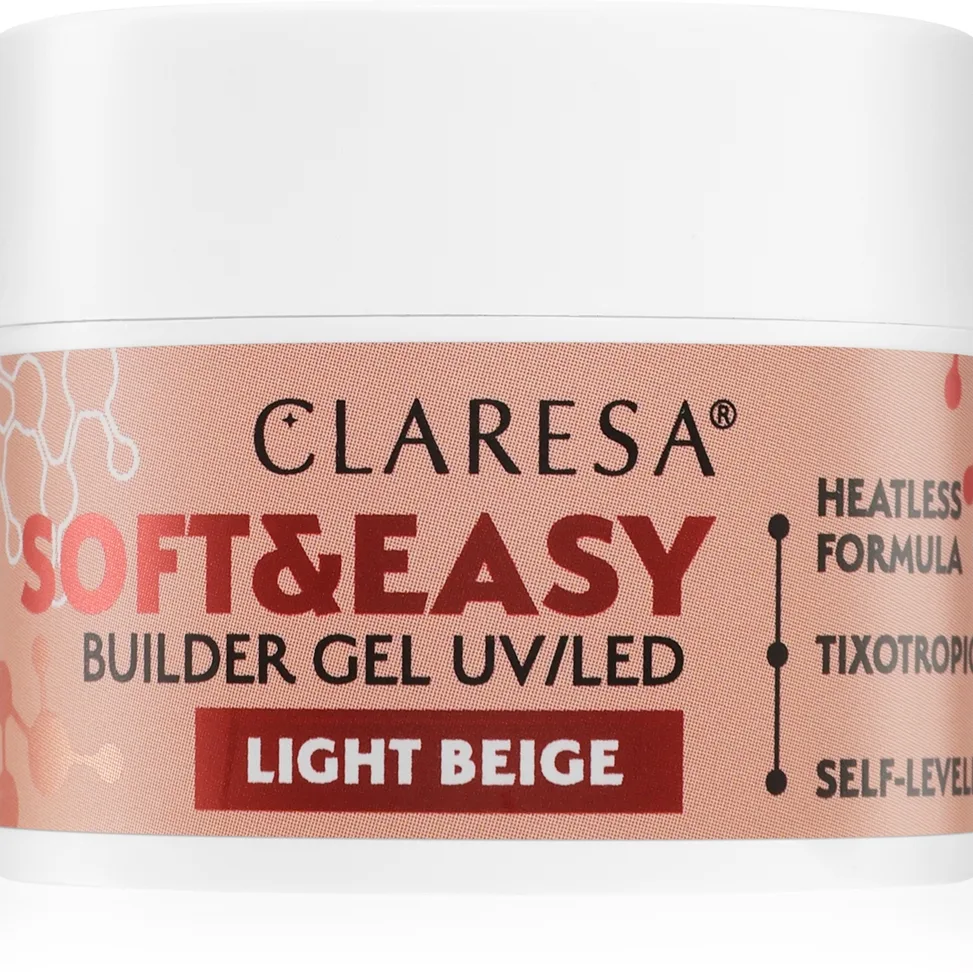 Claresa Soft&Easy Builder Gel pohjustusgeeli kynsiin sävy Light Beige 12 g