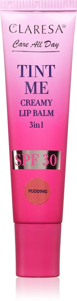 Claresa Tint Me Creamy Lip Balm Læbepomade med fugtgivende virkning Skygge Pudding 12 ml