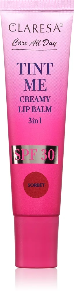 Claresa Tint Me Creamy Lip Balm Läppbalsam med återfuktande effekt Skugga Sorbet 12 ml