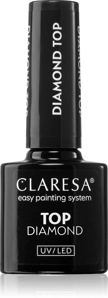 Claresa UV/LED Top Diamond No Wipe suojaava ja kiiltoa lisäävä päällysgeelilakka, tahmapintaa jättämätön 5 g