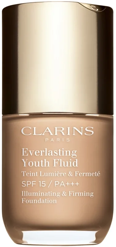 Clarins Everlasting Youth Fluid Foundation kirkastava meikkivoide SPF 15 sävy 108.3 Organza 30 ml
