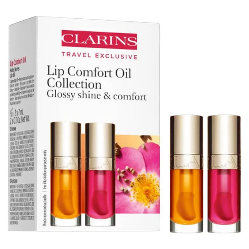 Clarins Lip Comfort Oil Collection / Lip Oil Duo (Honey 01 & Pitaya 04) 7 ml 2 stk.