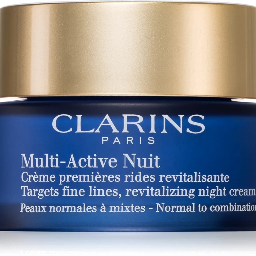 Clarins Multi-Active Night elvyttävä yövoide hienoille juonteille normaalille ja sekaiholle 50 ml