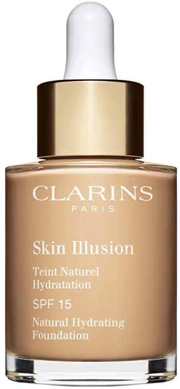 Clarins Skin Illusion Natural Hydrating Foundation Fugtgivende makeup som lysner SPF 15 Skygge 106N Vanilla 30 ml
