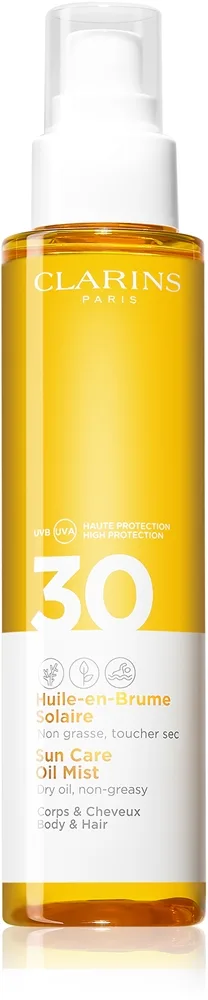 Clarins Sun Care Oil Mist tørolie til hår og krop SPF 30 150 ml