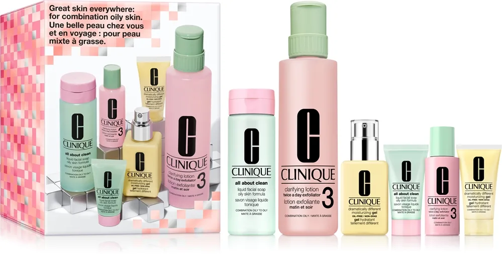 Clinique Skincare Set 3-Step Skincare Set For Oily Skin Presentförpackning för fet hud