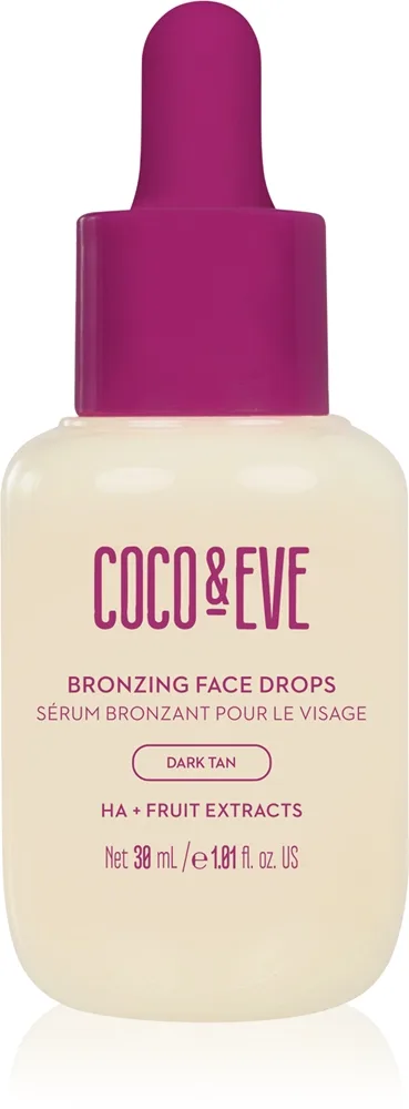 Coco & Eve Sunny Honey Bronzing Face Drops Droppar för brun-utan-sol för ansikte Dark Tan (new) 30 ml