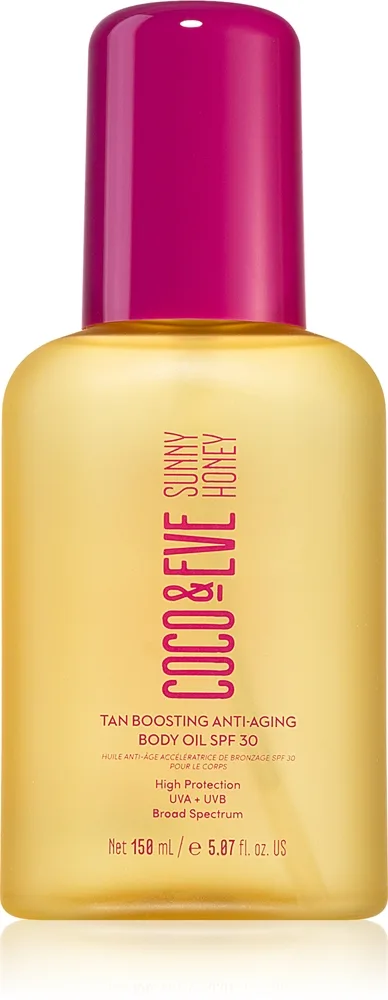 Coco & Eve Sunny Honey Tan Boosting Anti-Aging Body Oil SPF 30 Skyddande accelererande sololja Mot hudåldrande SPF 30 150 ml