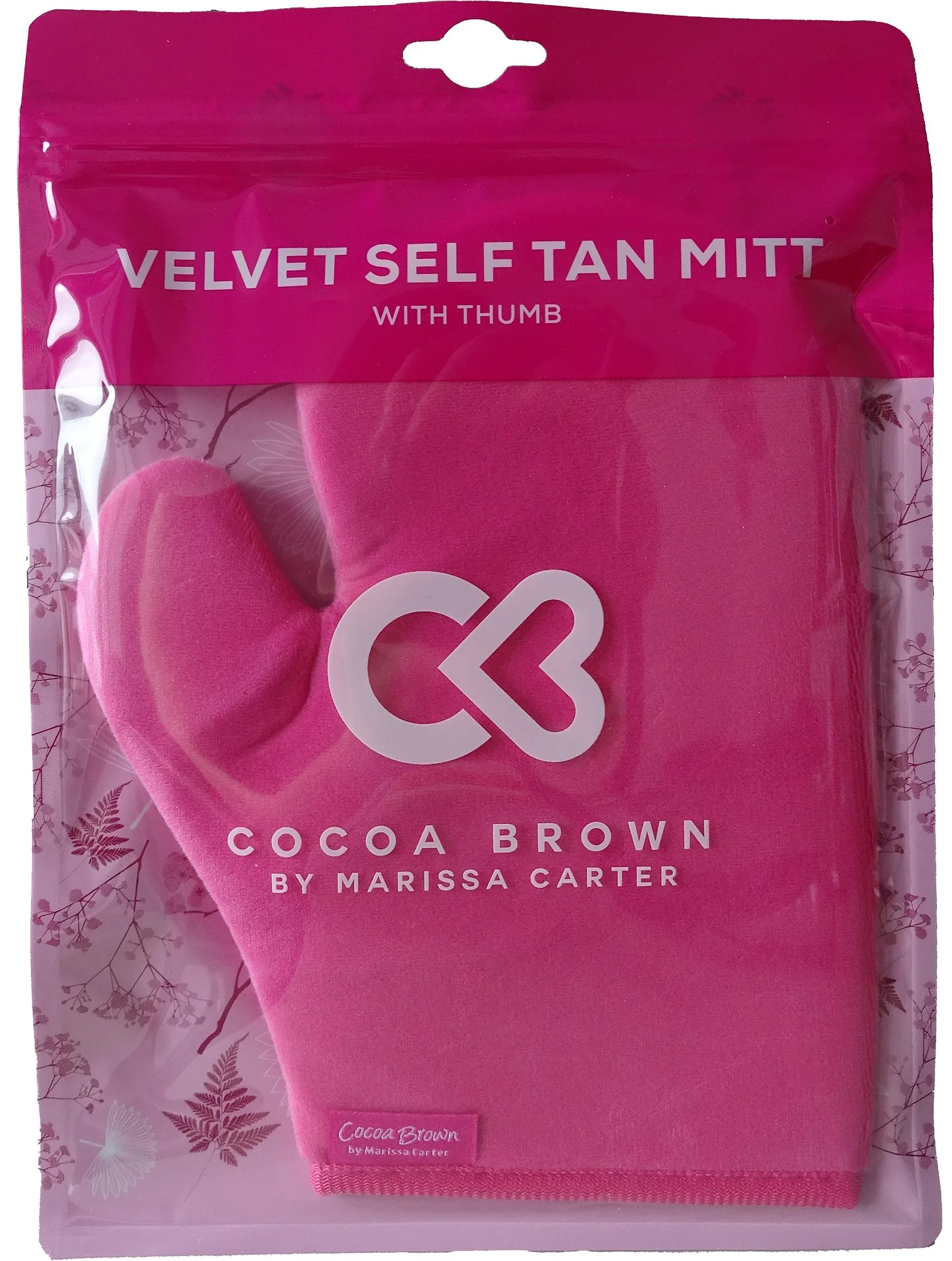 Cocoa Brown Deluxe Double-Sided Tanning Mitt Pink Velvet - 1 pcs
