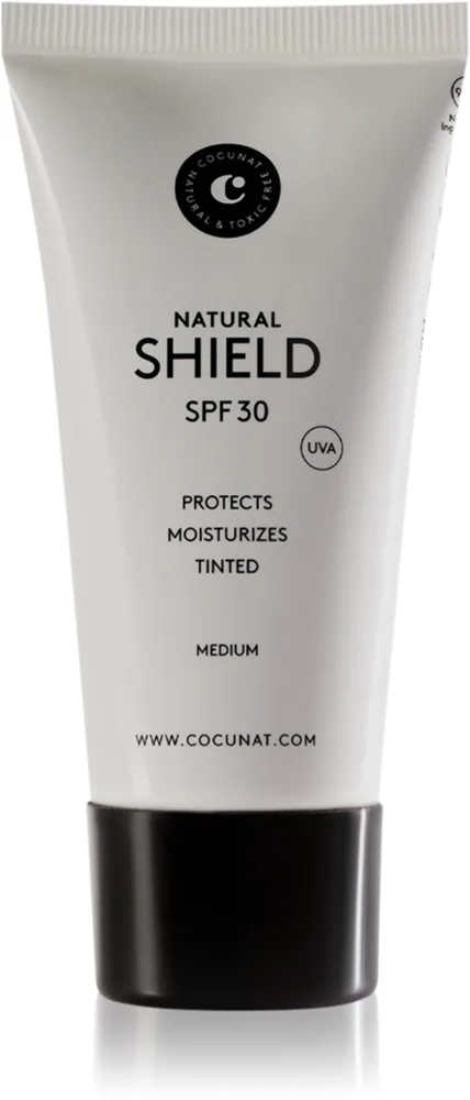 Cocunat Natural Shield Skyddande tonad kräm för ansikte SPF 30 50 ml