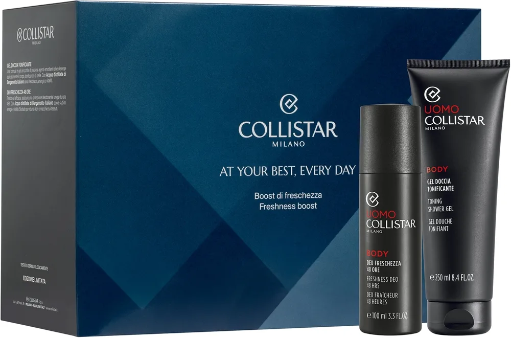 Collistar Giftset Toning Shower Gel 250 ml Toning Shower Gel 250 ml + Freshness Deo 48Hrs 75 ml + Pochette Kropsplejesæt