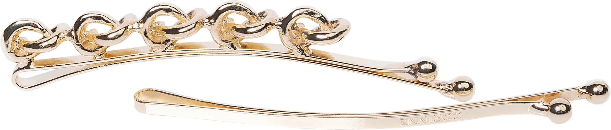 Corinne Hair Slider 5 Knots & Plain Gold
