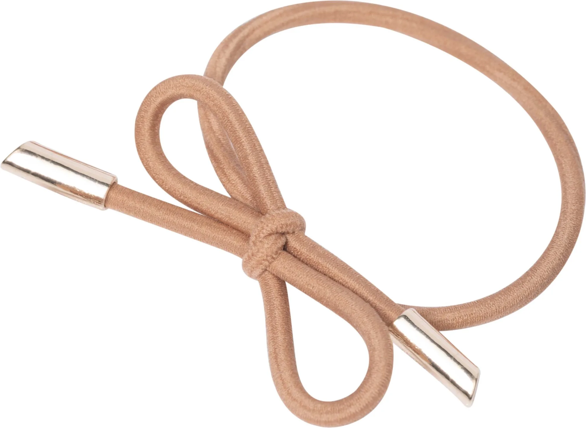 Corinne Hair Tie Bow Metal Plain Camel