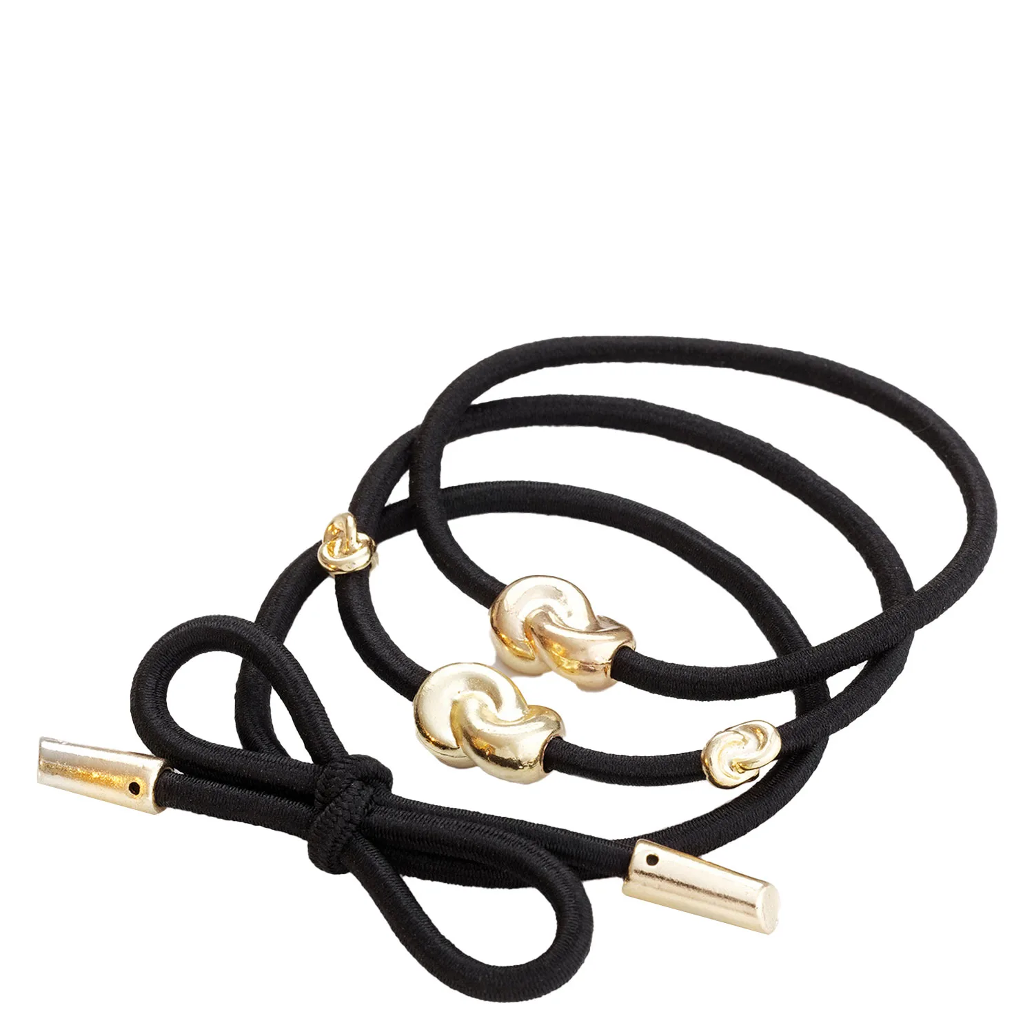 Corinne Hair Tie Metal Details 3-pack Black 3 kpl