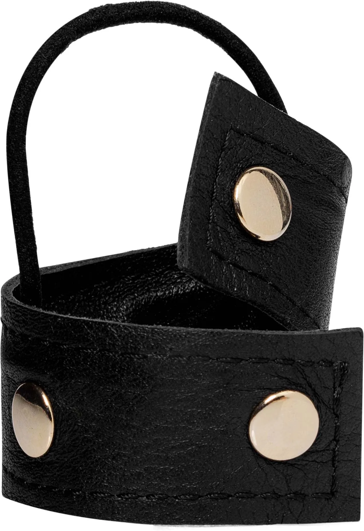 Corinne Leather Band Short Bendable Rivets Black/Gold Rivets