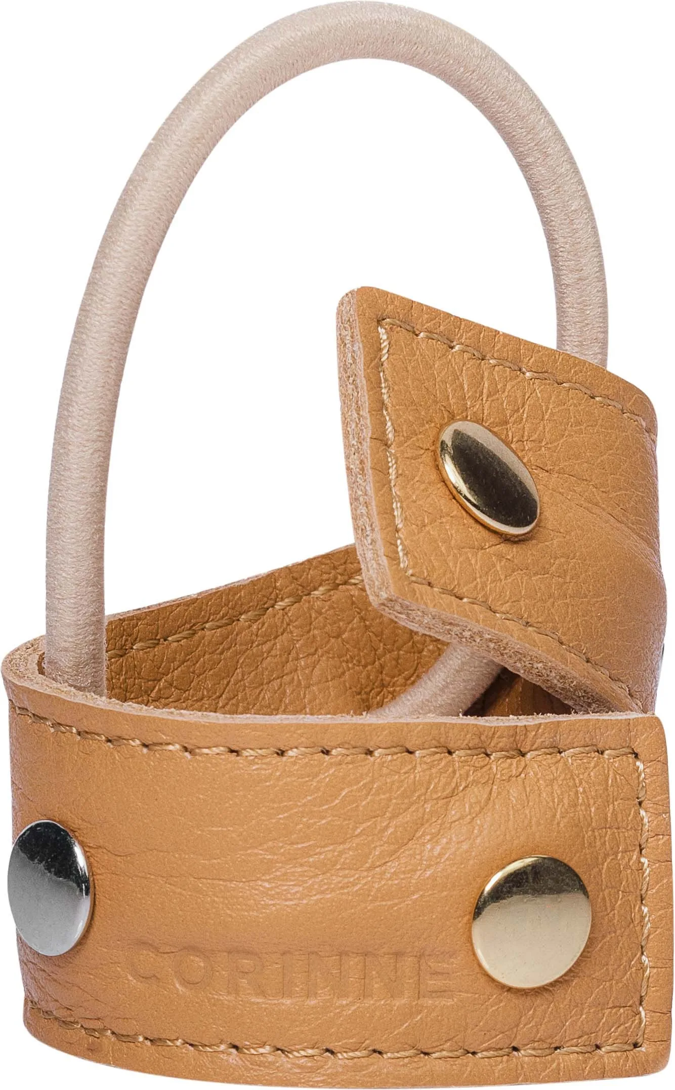 Corinne Leather Band Short Bendable Rivets Camel/Silver&Gold Rive