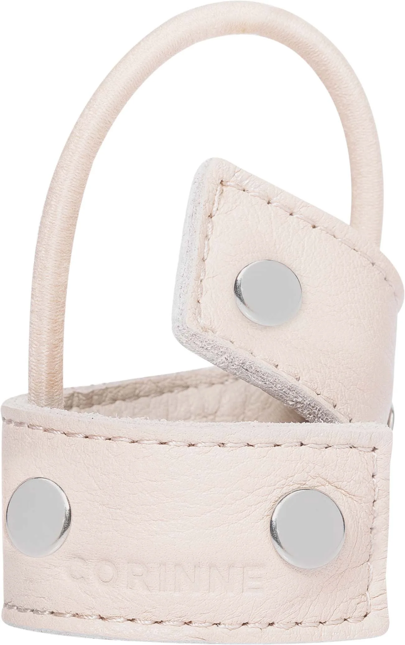 Corinne Leather Band Short Bendable Rivets Cream/Silver Rivets