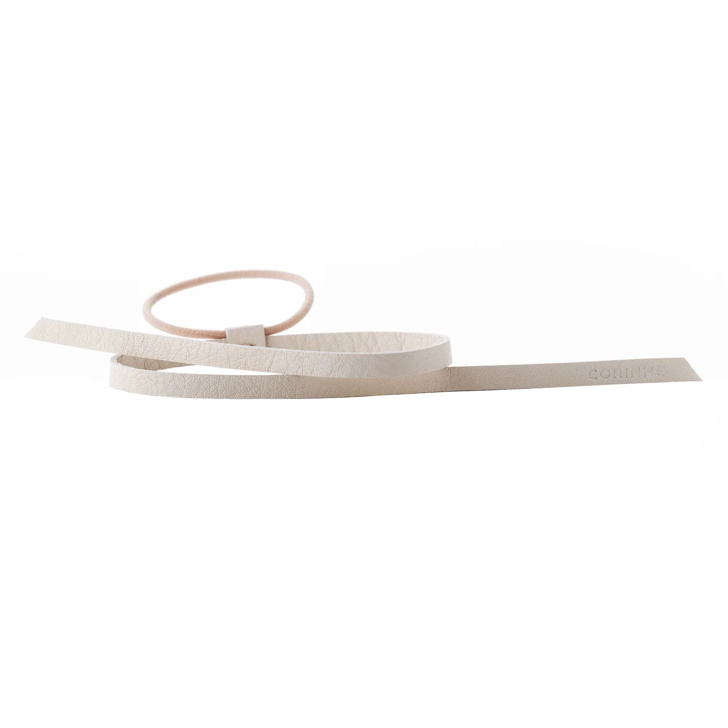Corinne Leather Band Short Narrow Cream