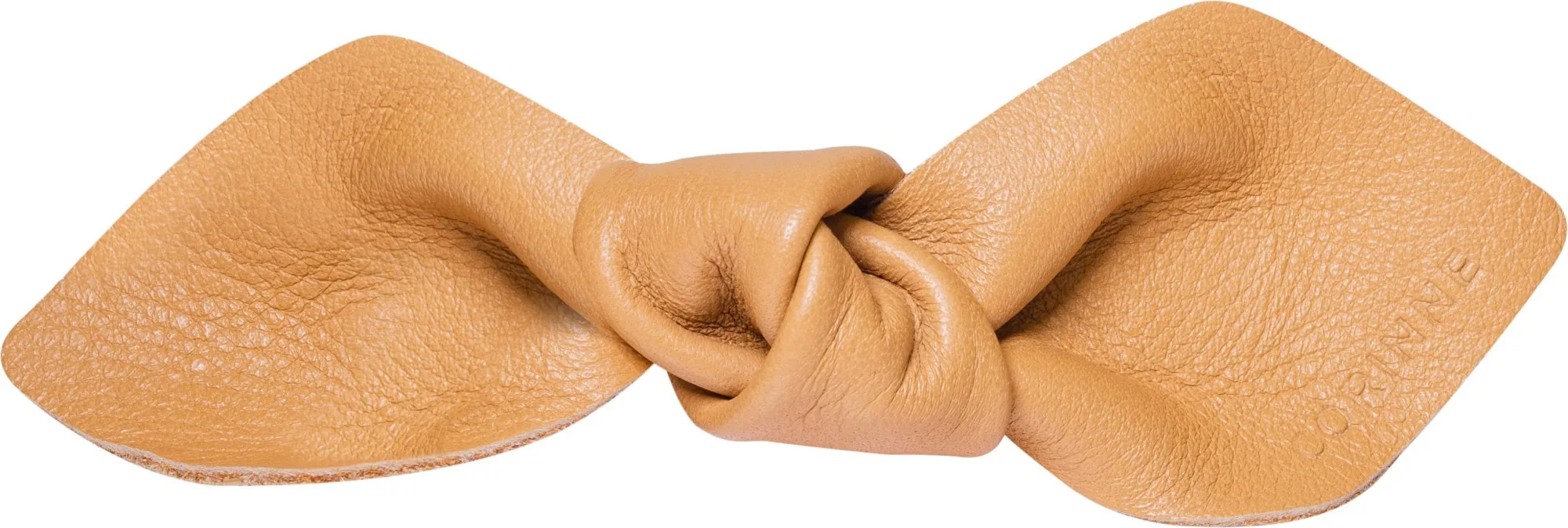 Corinne Leather Bow Big On Hair Clip Camel