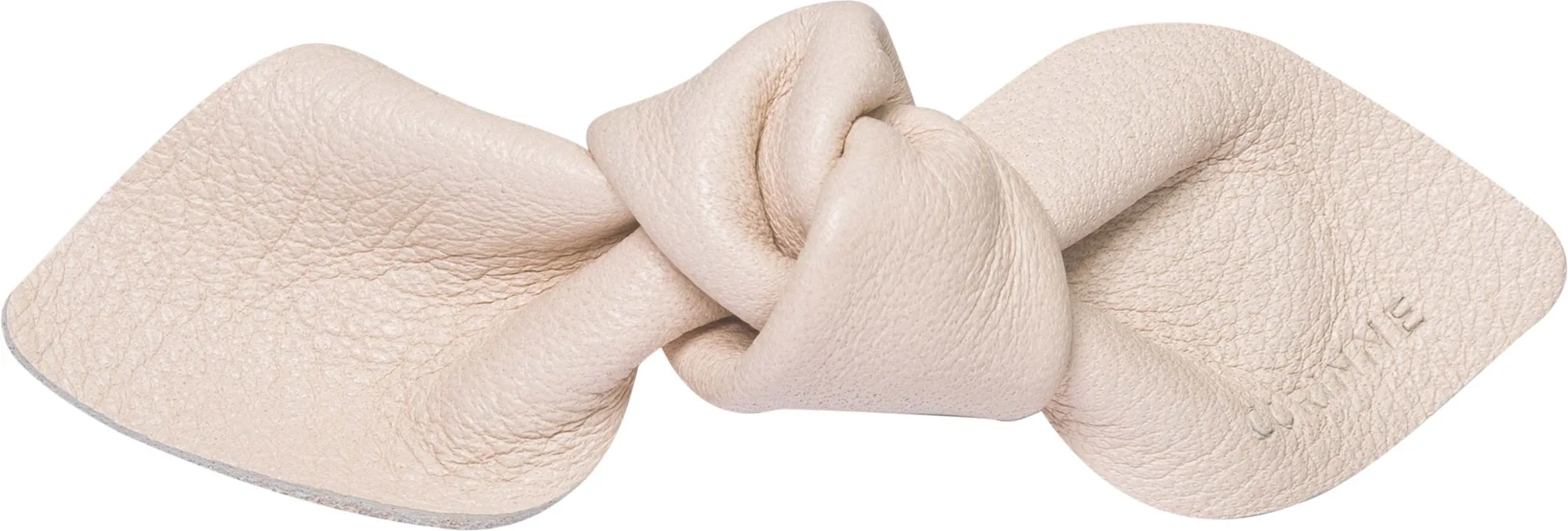 Corinne Leather Bow Big On Hair Clip Cream
