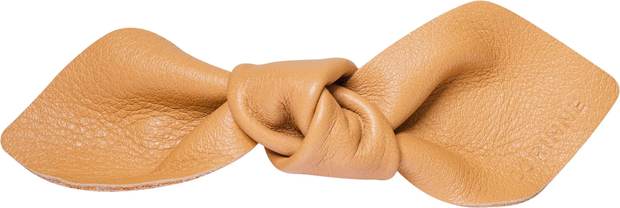 Corinne Leather Bow Small On Hair Clip Camel