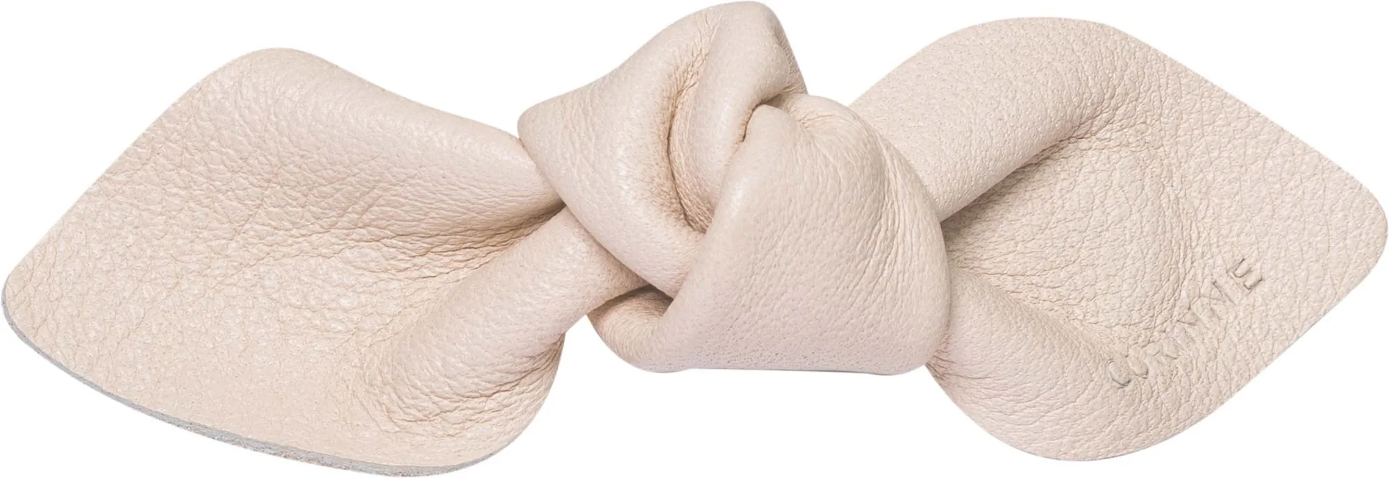 Corinne Leather Bow Small On Hair Clip Cream