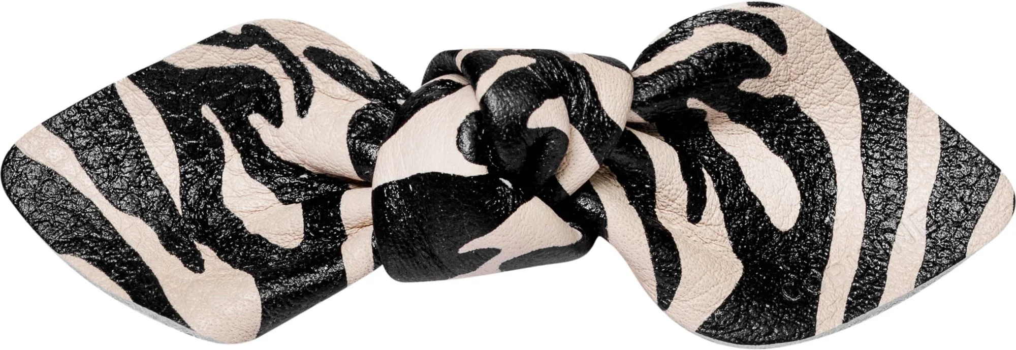 Corinne Leather Bow Small On Hair Clip Zebra